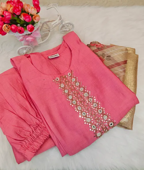 PREMIUM PINK KURTI SET KS22